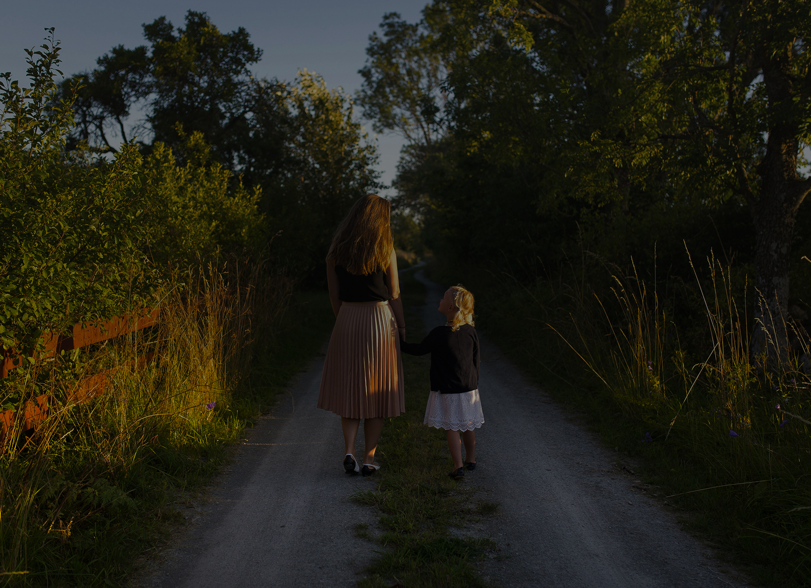 Family walking outdoors